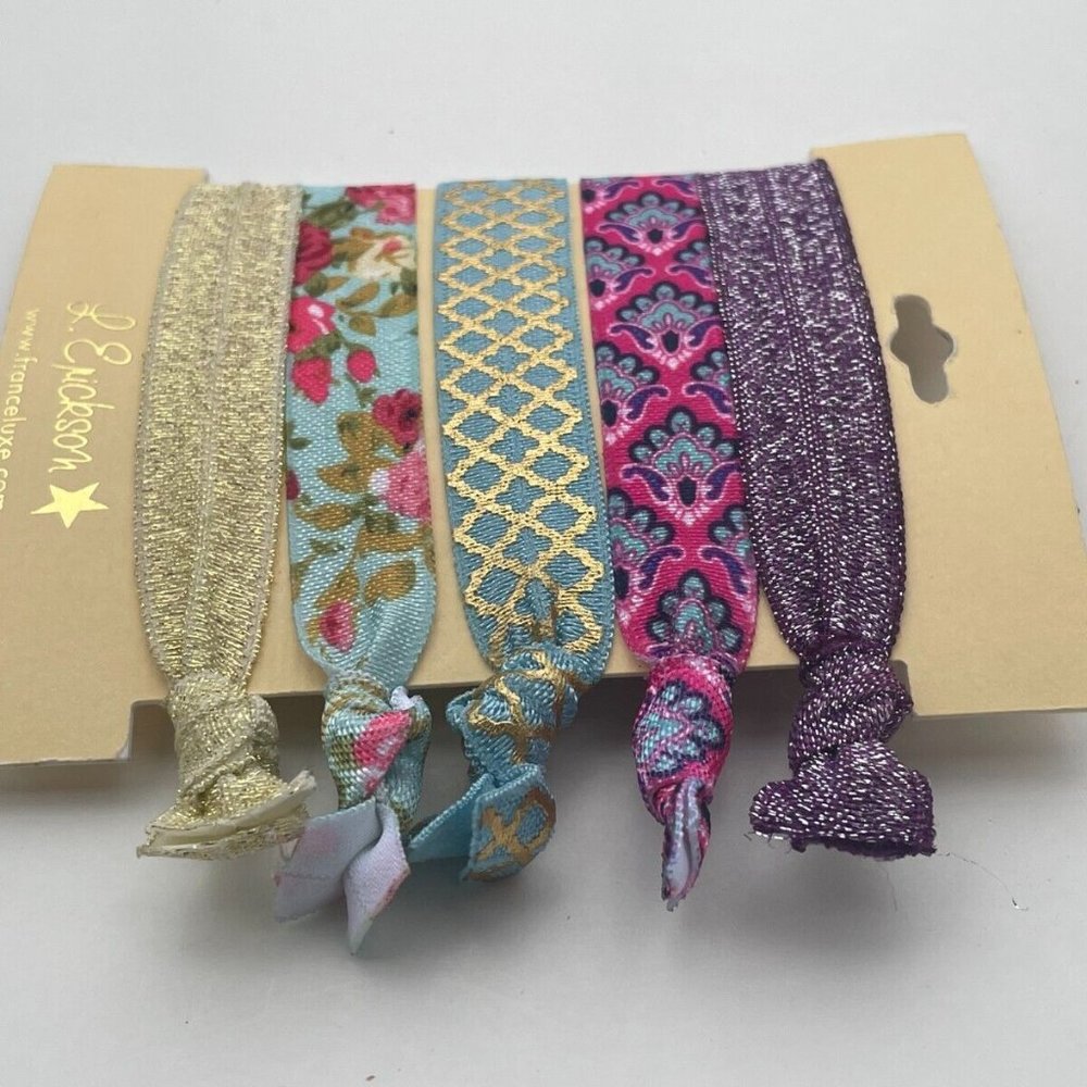 France Luxe L.Erickson Women Hair Ties Set of 5 Hair Pony Multi color Pony Tails